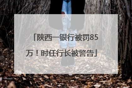 陕西一银行被罚85万！时任行长被警告